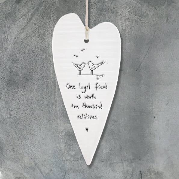 East Of India Loyal Friend Elegant Porcelain Heart