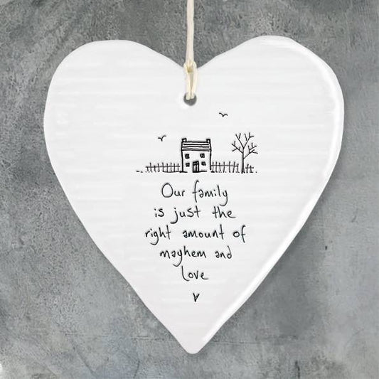 East Of India Mayhen & Love Porcelain Heart