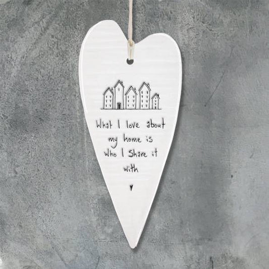 East Of India My Home Elegant Porcelain Heart