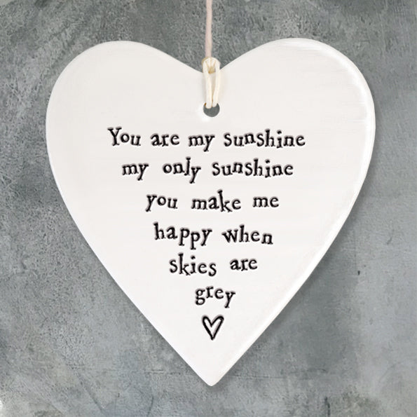 East Of India My Sunshine Porcelain Heart