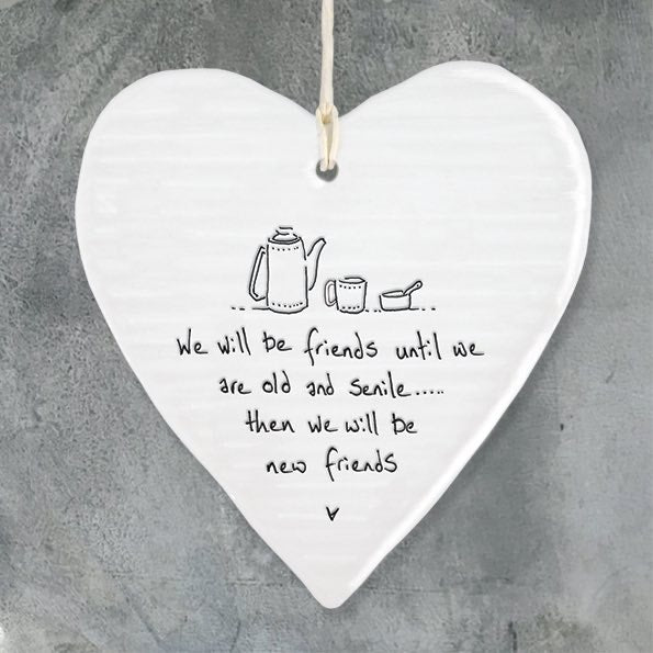East Of India Old Friends Porcelain Heart