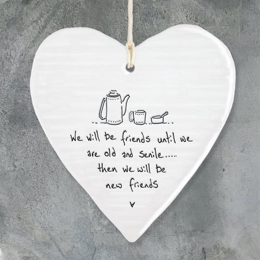 East Of India Old Friends Porcelain Heart