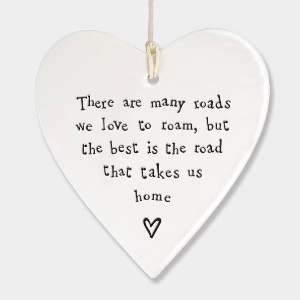 East Of India Road Home Porcelain Heart White