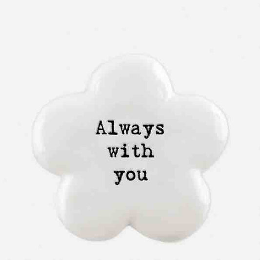 East of India 'Always With You' Porcelain Flower Token
