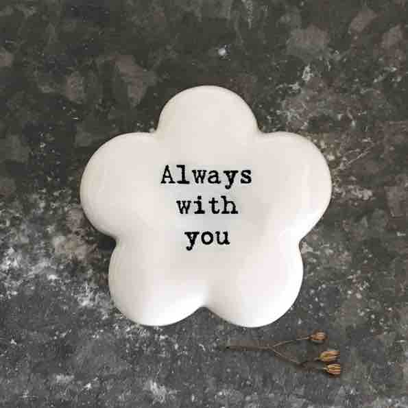 East of India 'Always With You' Porcelain Flower Token