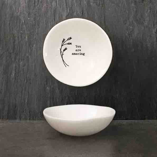East of India 'Amazing' Small Porcelain Bowl