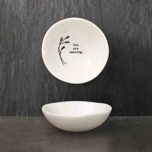 East of India 'Amazing' Small Porcelain Bowl
