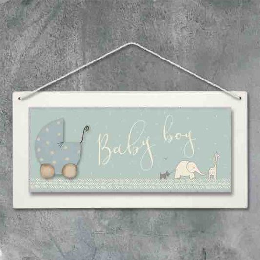 East of India Baby Boy Hanging Plaque