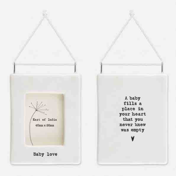 East of India 'Baby Love' Porcelain Hanging Frame 2