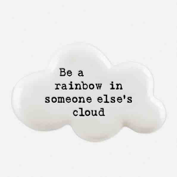 East of India 'Be a Rainbow' Porcelain Cloud Token