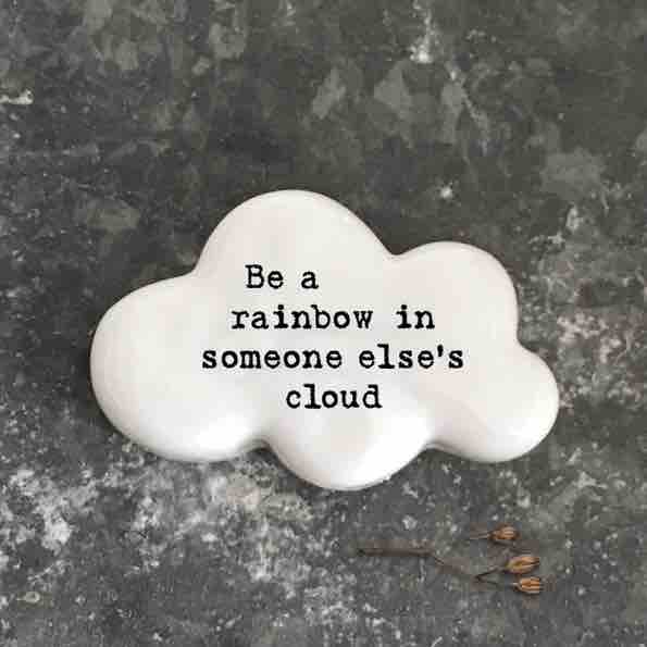 East of India 'Be a Rainbow' Porcelain Cloud Token