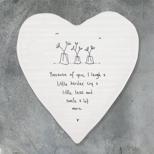 East of India Because of You Porcelain Heart Coaster
