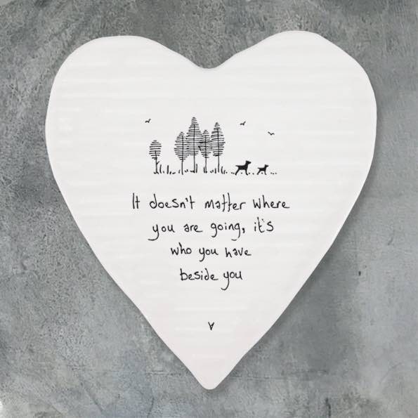 East of India Beside You Porcelain Heart Coaster