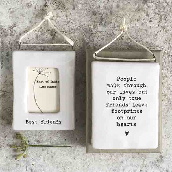 East of India 'Best Friends' Porcelain Hanging Frame