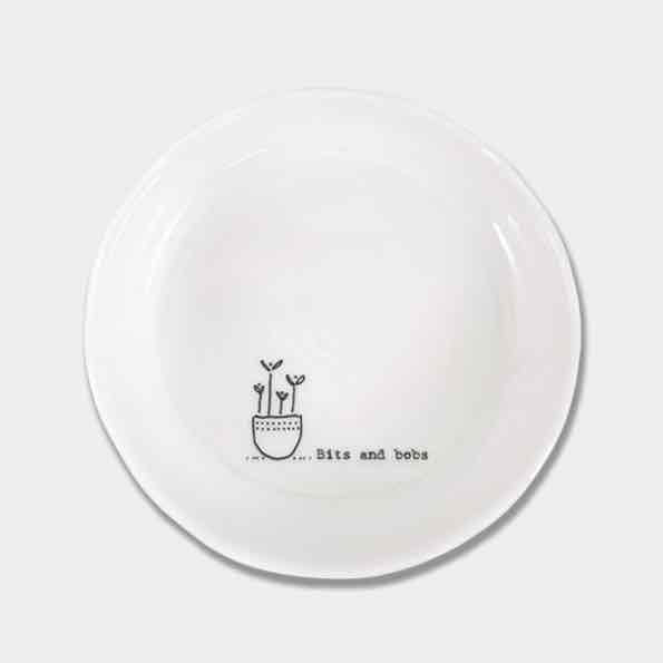 East of India Bits & Bobs Porcelain Trinket Dish White