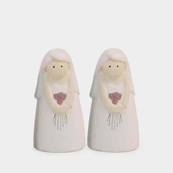 East of India Bride and Bride Hand Carved Figures Unboxed