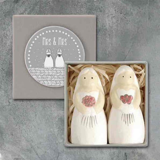 East of India Bride and Bride Hand Carved Figures