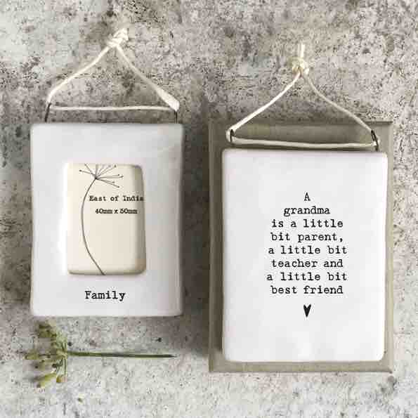 East of India 'Family' Porcelain Hanging Frame