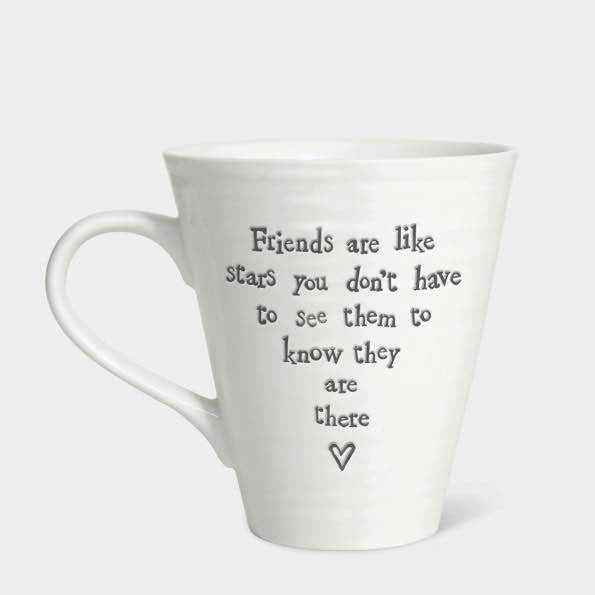 East of India Friends Like Stars Porcelain Mug White