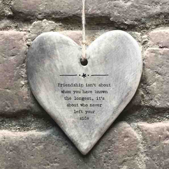 East of India 'Friendship’ Rustic Hanging Heart