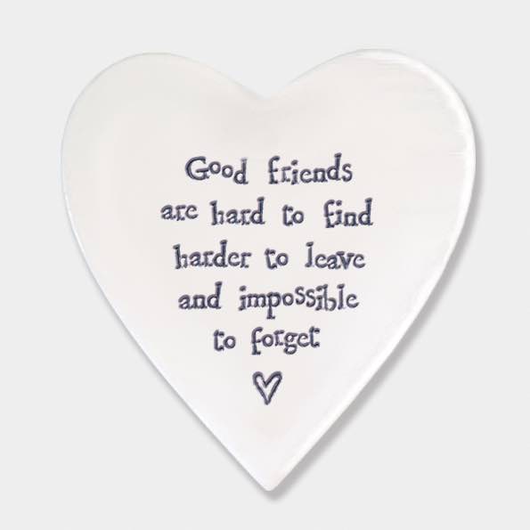 East of India Good Friends Porcelain Heart Coaster 2