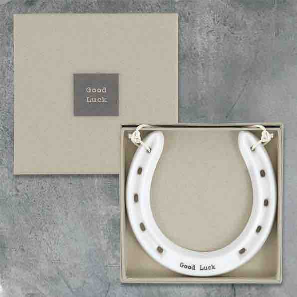 East of India Good Luck Porcelain Horseshoe