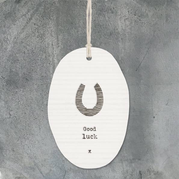 East of India Good Luck Porcelain Oval