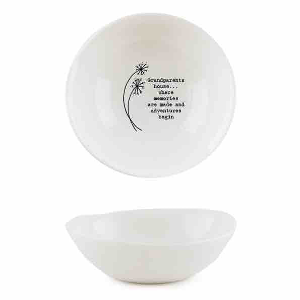 East of India 'Grandparents House' Medium Hedgerow Bowl White