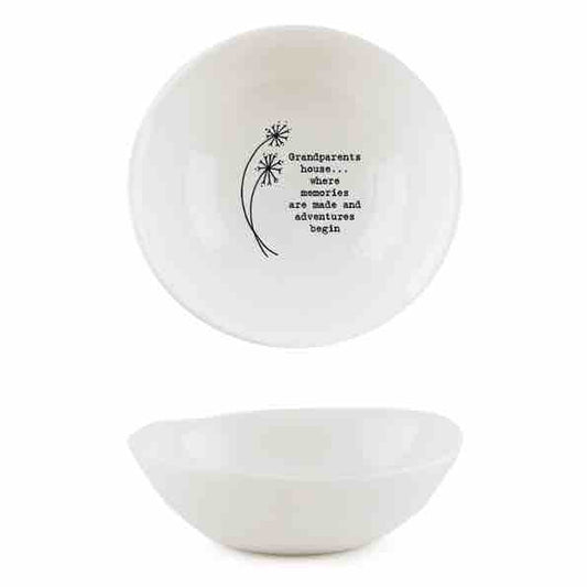 East of India 'Grandparents House' Medium Hedgerow Bowl White