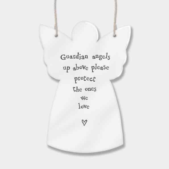 East of India Guardian Angels Porcelain Angel White