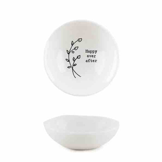 East of India 'Happy Ever After' Small Porcelain Bowl White