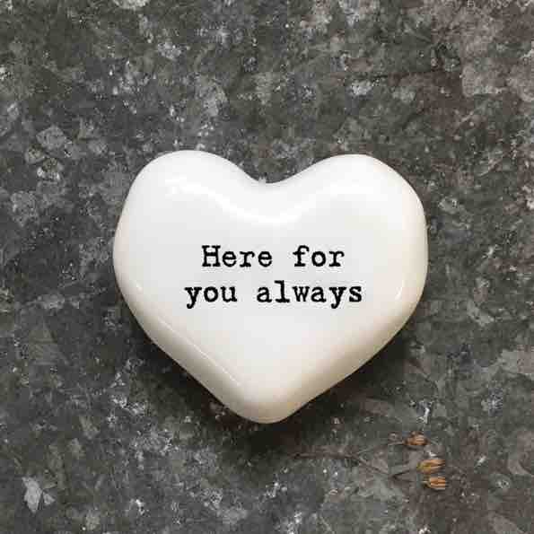 East of India 'Here For You Always' Porcelain Heart Token