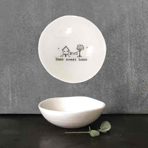 East of India Home Sweet Home Porcelain Trinket Bowl