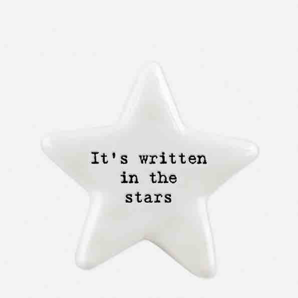 East of India 'It's Written In The Stars' Porcelain Star Token