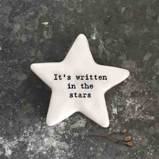 East of India 'It's Written In The Stars' Porcelain Star Token