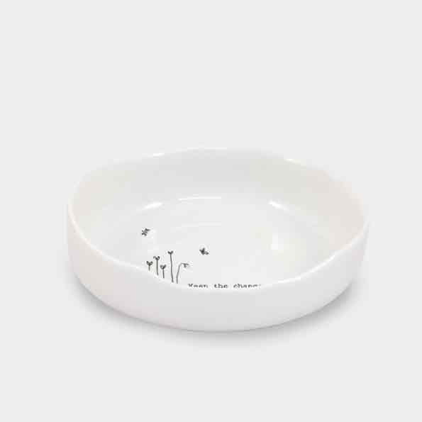East of India Keep The Change Porcelain Trinket Dish Side