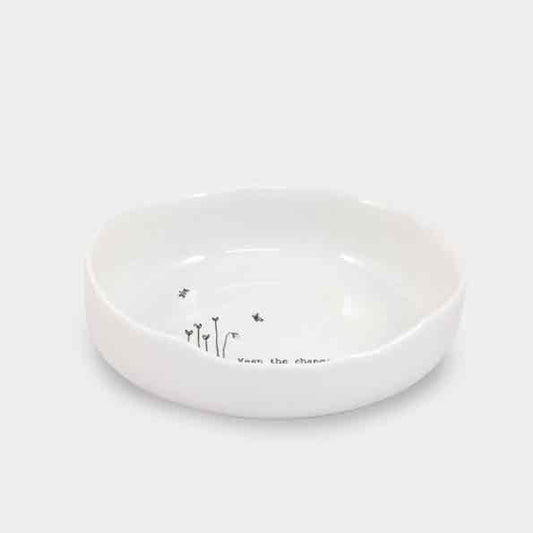 East of India Keep The Change Porcelain Trinket Dish Side