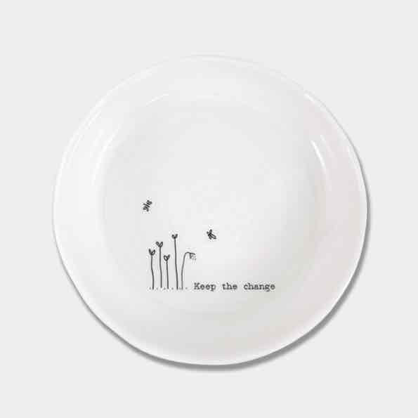 East of India Keep The Change Porcelain Trinket Dish Side 2