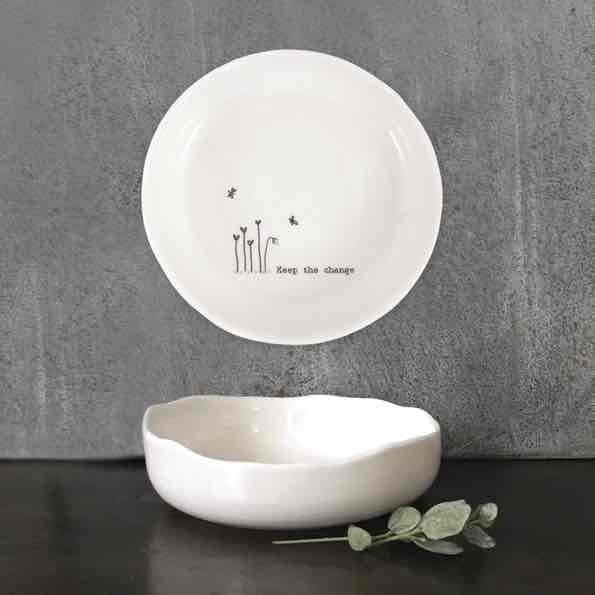 East of India Keep The Change Porcelain Trinket Dish