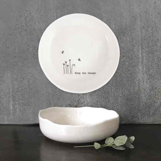 East of India Keep The Change Porcelain Trinket Dish