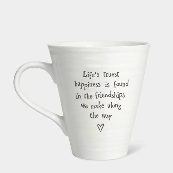East of India Life's Happiness Porcelain Mug White