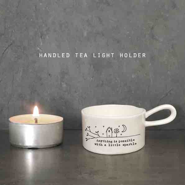 East of India 'Little Sparkle' Handled Tea Light Holder