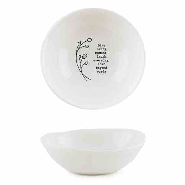 East of India 'Live Every Moment' Medium Hedgerow Bowl