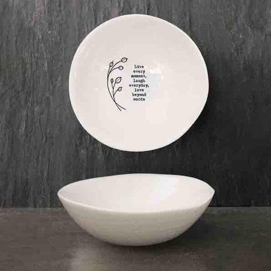 East of India 'Live Every Moment' Medium Hedgerow Bowl