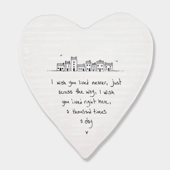East of India Lived Nearer Porcelain Heart Coaster 2