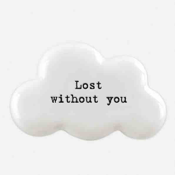East of India 'Lost Without You' Porcelain Cloud Token White
