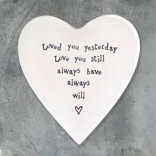 East of India Love Always Porcelain Heart Coaster