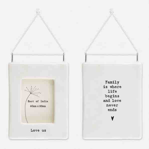 East of India 'Love Us' Porcelain Hanging Frame 2