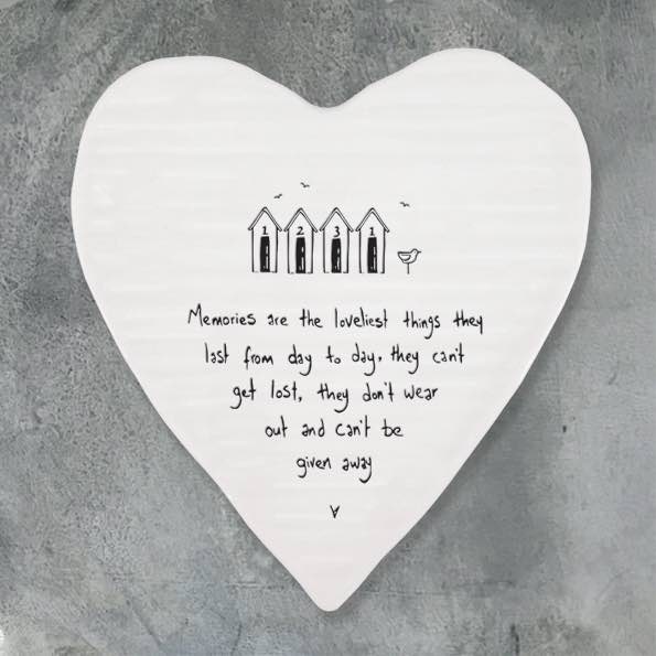 East of India Loveliest Memories Porcelain Heart Coaster