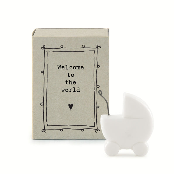 East of India Match Box - Welcome To The World White